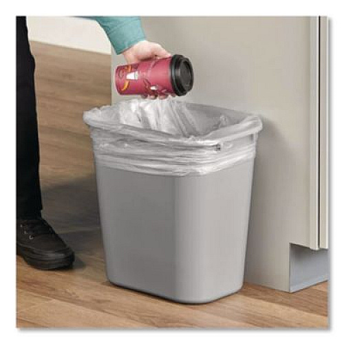 Rubbermaid Commercial Deskside Plastic Wastebasket, 3.5 gal, Plastic, Gray (2955GRA)