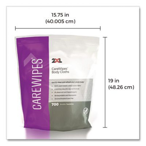 2XL Performance Body Cloths, 1-Ply, 6 x 8, Unscented, White, 700/Pack, 2 Packs/Carton (L336)