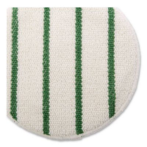 Rubbermaid Commercial Low Profile Scrub-Strip Carpet Bonnet, 19" Diameter, White/Green, 5/Carton (P269)