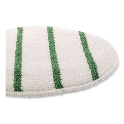 Rubbermaid Commercial Low Profile Scrub-Strip Carpet Bonnet, 19" Diameter, White/Green, 5/Carton (P269)