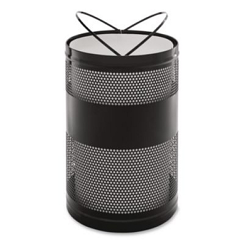 Rubbermaid Commercial Classics Perforated Open Top Receptacle, 51 gal, Steel, Black (S55ETBK)
