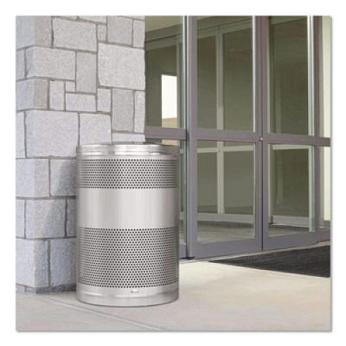 Rubbermaid Commercial Classics Perforated Open Top Receptacle, 51 gal, Steel, Black (S55ETBK)