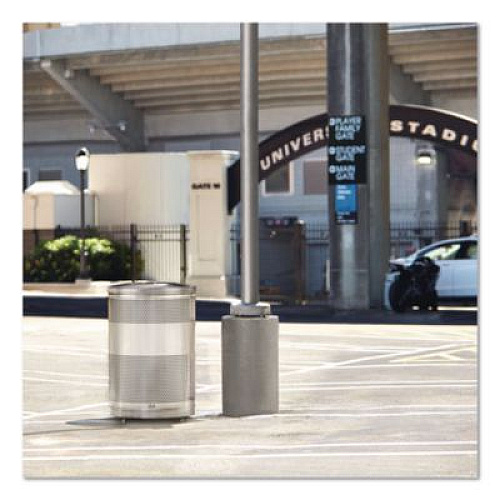 Rubbermaid Commercial Classics Perforated Open Top Receptacle, 51 gal, Steel, Black (S55ETBK)