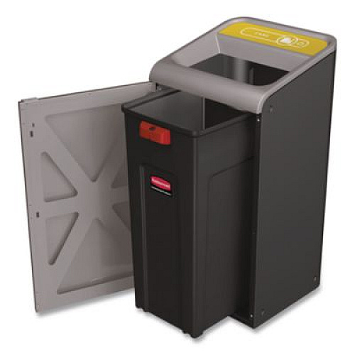 Rubbermaid Commercial Configure Indoor Recycling Waste Receptacle, Organic Waste, 23 gal, Metal, Gray (1961627)