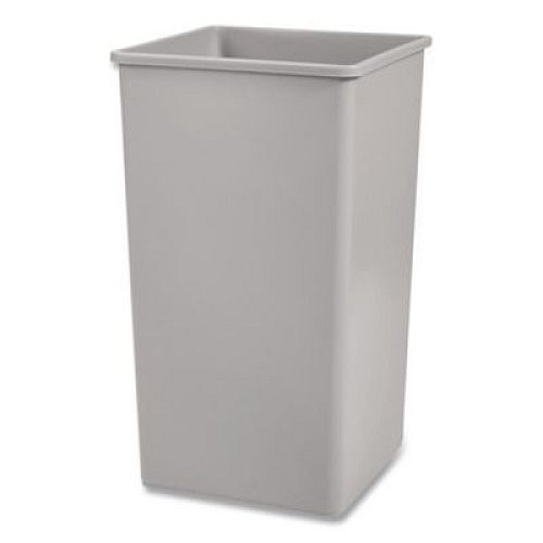 Rubbermaid Commercial Untouchable Square Waste Receptacle, 50 gal, Plastic, Gray (3959GRA)
