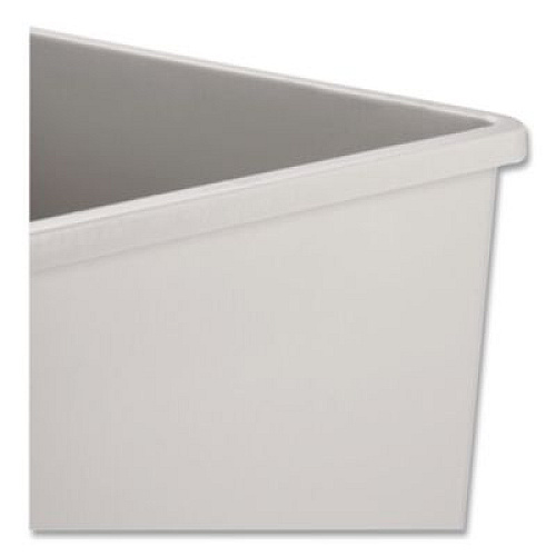 Rubbermaid Commercial Untouchable Square Waste Receptacle, 50 gal, Plastic, Gray (3959GRA)