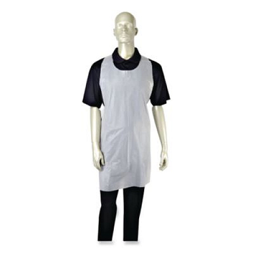 AmerCareRoyal Poly Apron, 24 x 42, One Size Fits All, White, 100/Pack, 10 Packs/Carton (DA2442)