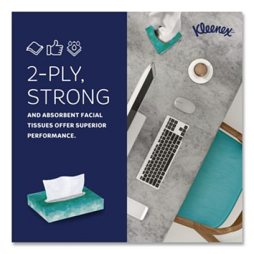 Kleenex White Facial Tissue Junior Pack, 2-Ply, 48 Sheets/Box, 64 Boxes/Carton (21195)