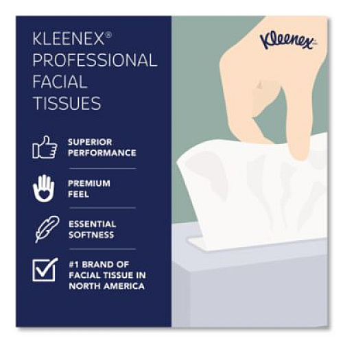Kleenex Naturals Facial Tissue for Business, Flat Box, 2-Ply, White, 125 Sheets/Box, 48 Boxes/Carton (21601)