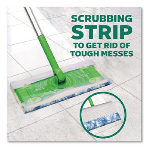 Swiffer Sweep and Mop 2-in-1 Dry + Wet Floor Mopping and Sweeping Kit, 12.4 x 2.95 Mop Head, Silver Plastic Handle (16516KT)