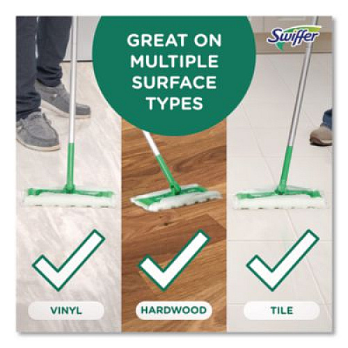 Swiffer Sweep and Mop 2-in-1 Dry + Wet Floor Mopping and Sweeping Kit, 12.4 x 2.95 Mop Head, Silver Plastic Handle, 6/Carton (16516CT)