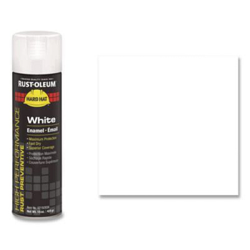 Rust-Oleum Hard Hat High Performance V2100 System Rust Preventive Enamel Spray Paint, Flat White, 15 oz Aerosol Can, 6/Carton (V2192838)