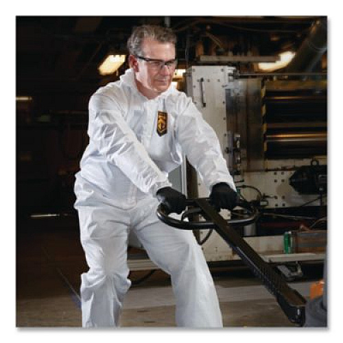 Ansell KleenGuard A30 Coveralls, Large, White, 25/Carton (46123)
