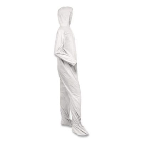 Ansell KleenGuard A40 Coveralls, Medium, White, 25/Carton (44332)
