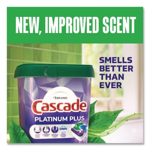 Cascade Platinum Plus ActionPacs Dishwasher Detergent Pods, Fresh Scent, 20.7 oz Tub, 31/Pack (06157PK)