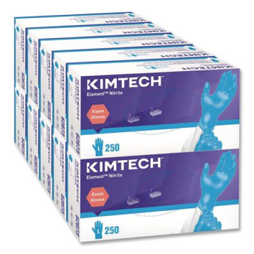 KIMBERLY CLARK Element Nitrile Exam Gloves, AQL 1.0, Large, 3.2 mil Thick, 9.3" Long, Blue, 250/Box, 10 Boxes/Carton (62873)