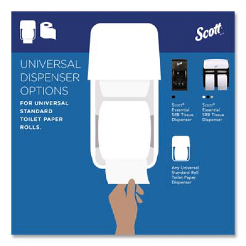 Scott Essential Standard Roll Bathroom Tissue for Business, Septic Safe, 2-Ply, White, 550 Sheets/Roll (04460RL)