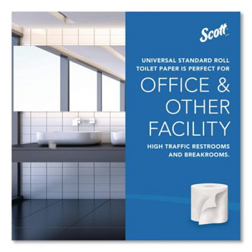 Scott Essential Standard Roll Bathroom Tissue for Business, Septic Safe, 2-Ply, White, 550 Sheets/Roll (04460RL)