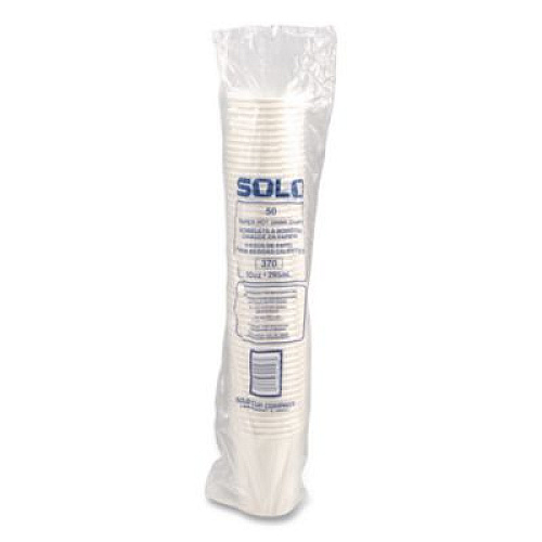 SOLO Paper Hot Cups, 10 oz, White, 50/Pack (370WPK)