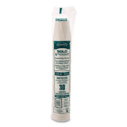 Dart ThermoGuard Paper Hot Cup, 12 oz, White, 30/Pack (DWTG12W)
