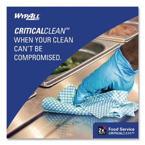 WypAll Foodservice Cloths, 12.5 x 23.5, Blue, 200/Carton (51636)