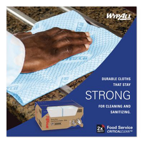 WypAll Foodservice Cloths, 12.5 x 23.5, Blue, 200/Carton (51636)