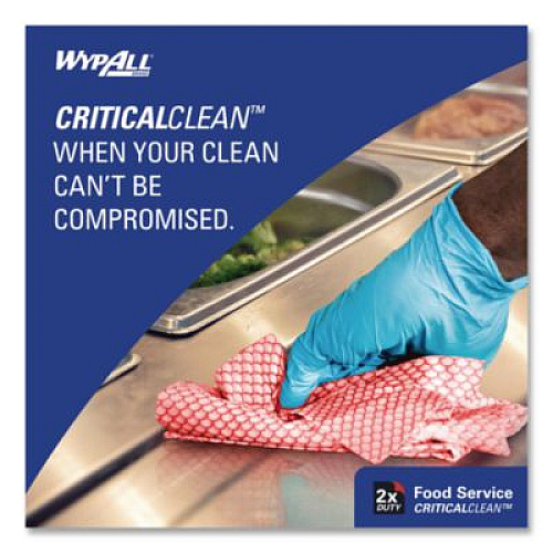 WypAll Foodservice Cloths, 12.5 x 23.5, Red, 200/Carton (51639)