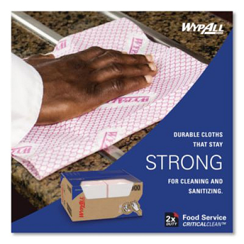 WypAll Foodservice Cloths, 12.5 x 23.5, Red, 200/Carton (51639)