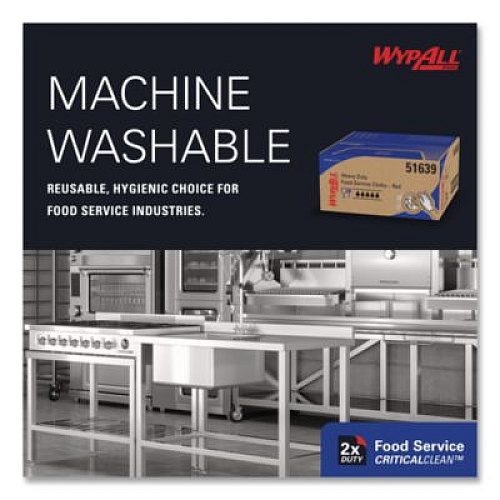 WypAll Foodservice Cloths, 12.5 x 23.5, Red, 200/Carton (51639)