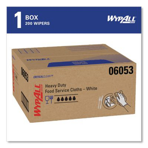 WypAll X50 Foodservice Towels, 1/4 Fold, 23.5 x 12.5, White, 200/Carton (06053)