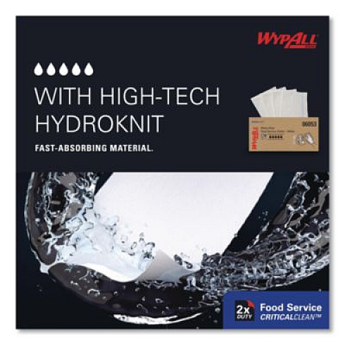 WypAll X50 Foodservice Towels, 1/4 Fold, 23.5 x 12.5, White, 200/Carton (06053)