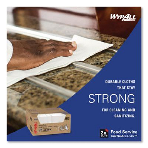WypAll X50 Foodservice Towels, 1/4 Fold, 23.5 x 12.5, White, 200/Carton (06053)