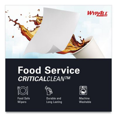 WypAll X50 Foodservice Towels, 1/4 Fold, 23.5 x 12.5, White, 200/Carton (06053)