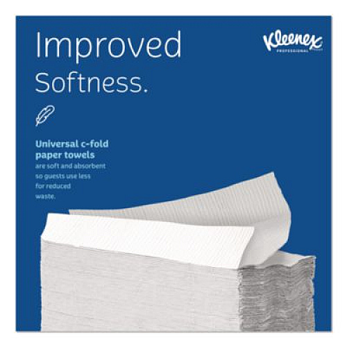 Kleenex C-Fold Paper Towels, 1 Ply, 10.13 x 13.15, White, 150/Pack, 16 Packs/Carton (01500)