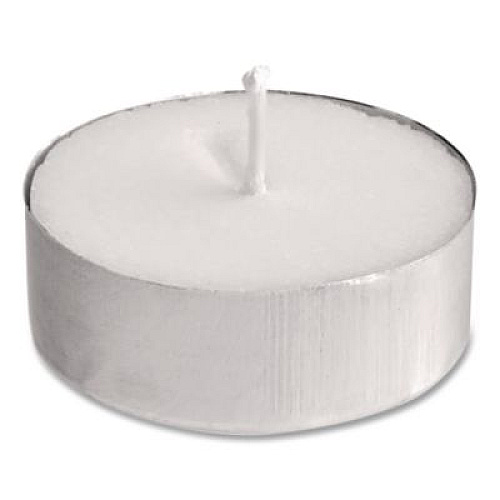 Sterno Tealight Candle, 5 Hour Burn, 0.5"h, White, 50/Pack, 10 Packs/Carton (40100)