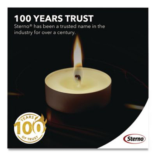 Sterno Tealight Candle, 5 Hour Burn, 0.5"h, White, 50/Pack, 10 Packs/Carton (40100)
