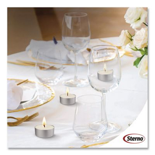 Sterno Tealight Candle, 5 Hour Burn, 0.5"h, White, 50/Pack, 10 Packs/Carton (40100)