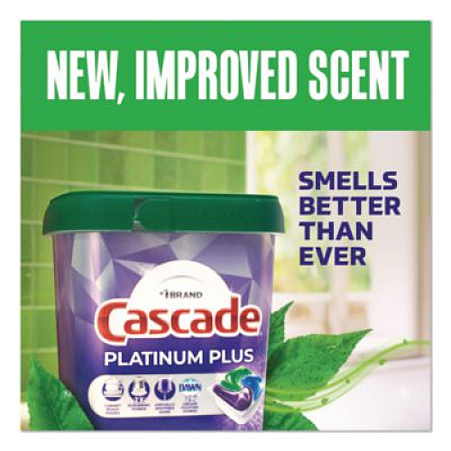 Cascade Platinum Plus ActionPacs Dishwasher Detergent Pods, Fresh Scent, 28.4 oz Tub, 47/Pack (06156PK)