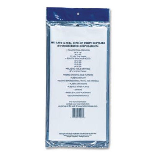 Tablemate Table Set Rectangular Table Covers, Heavyweight Plastic, 54" x 108", White, 24/Carton (549WHCT)
