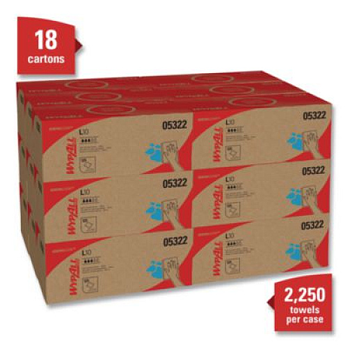 WypAll L10 Towels POP-UP Box, 1-Ply, 12 x 10.25, White, 125/Box, 18 Boxes/Carton (05322)