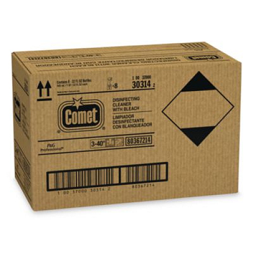 Comet Disinfecting Cleaner with Bleach, Fresh Scent, 32 oz Bottles, 8 Bottles and 2 Trigger Sprayers/Carton (30314CT)