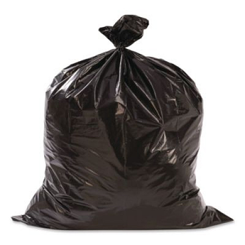 Berry Plastics Heavy-Duty Low-Density Wing Tie Contractor Bags, 42 gal, 3 mil, 32.75" x 45.13", Black, 20 Bags/Roll, 4 Rolls/Carton (WTCON42GAL)