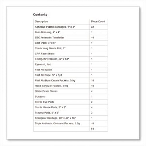 First Aid Only 25 Person ANSI A Refill Kit, ANSI 2021 Compliant, 94 Pieces (91359)