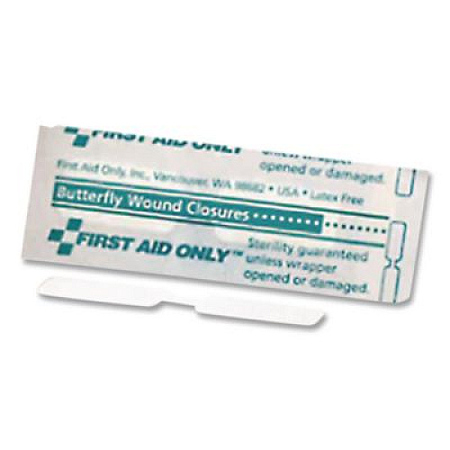 First Aid Only Butterfly Wound Closures, 0.38 x 1.75, 100/Box (G135)