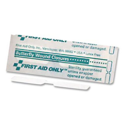 First Aid Only Butterfly Wound Closures, 0.38 x 1.75, 100/Box (G135)