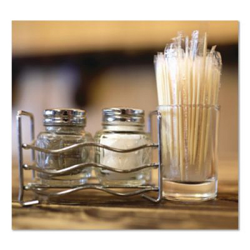 Handgards Individually Wrapped Round Wood Toothpicks, 4", Natural, 1,000/Box, 12 Boxes/Carton (HND14020)