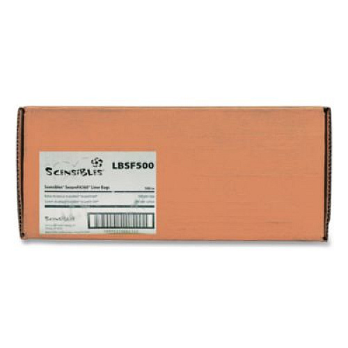 HOSPECO Scensibles Universal Receptable Liner Bags with 7.5" Wrap-Around Mounting Strap, 12.5" x 23", White, 500/Carton (LBSF500HD)