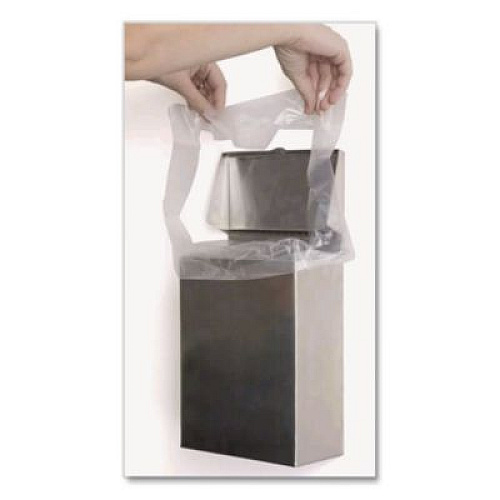 HOSPECO Scensibles Universal Receptable Liner Bags with 7.5" Wrap-Around Mounting Strap, 12.5" x 23", White, 500/Carton (LBSF500HD)