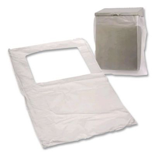 HOSPECO Scensibles Universal Receptable Liner Bags with 7.5" Wrap-Around Mounting Strap, 12.5" x 23", White, 500/Carton (LBSF500HD)