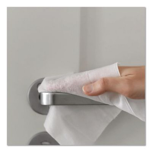 Carlisle WipesPlus Disinfecting Surface Wipes, Flat Pack, 1-Ply, 7 x 8, Lemon Scent, White (37701EA)